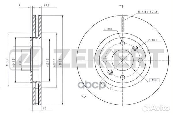 Диск торм. перед. Citroen Berlingo I II 02- C