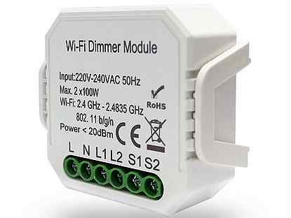 RL1004-DM Двухканальное Wi-Fi реле-диммер 2 x 100