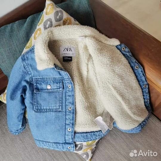 Джинсовая куртка с утеплителем Zara микки