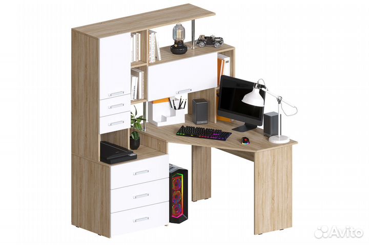 Компьютерный стол угловой со шкафами