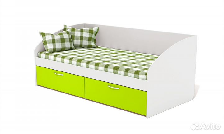 Детская кровать Радуга фасад Лайм