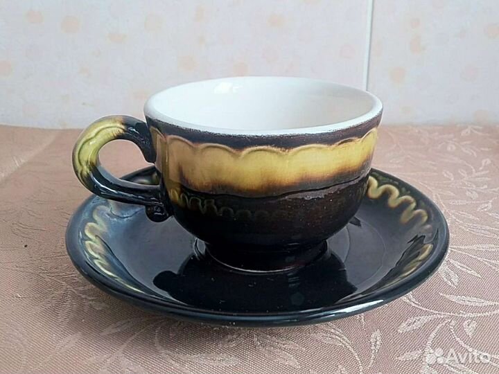 Кофейный сервиз обливная керамика зик Конаково