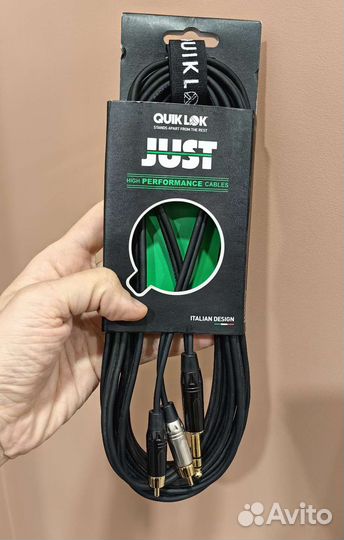 Кабель 2RCA - Stereo Jack 6,3 Quik Lok JS2RCA-5