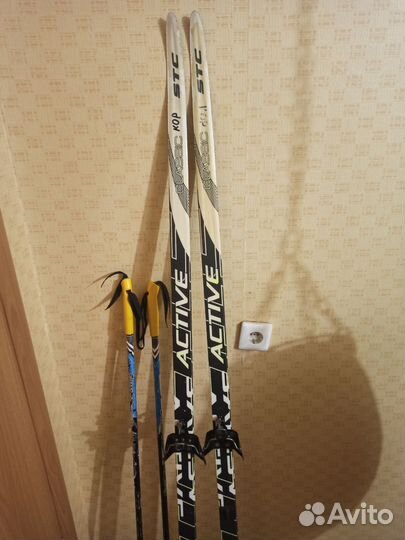 Беговые лыжи 170см с палками