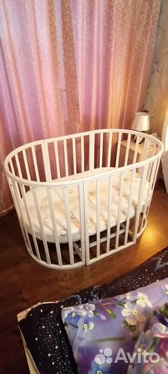 Детская кроватка трансформер круглая