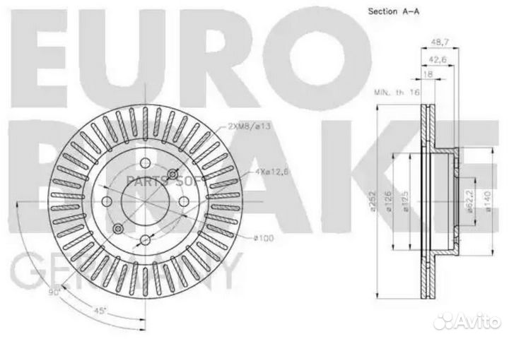 Eurobrake 5815203529 Диск тормозной передн