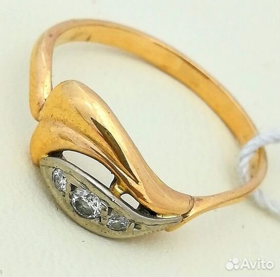Кольцо / размер 18,5 / 2,41г / Золото583 / бриллиа