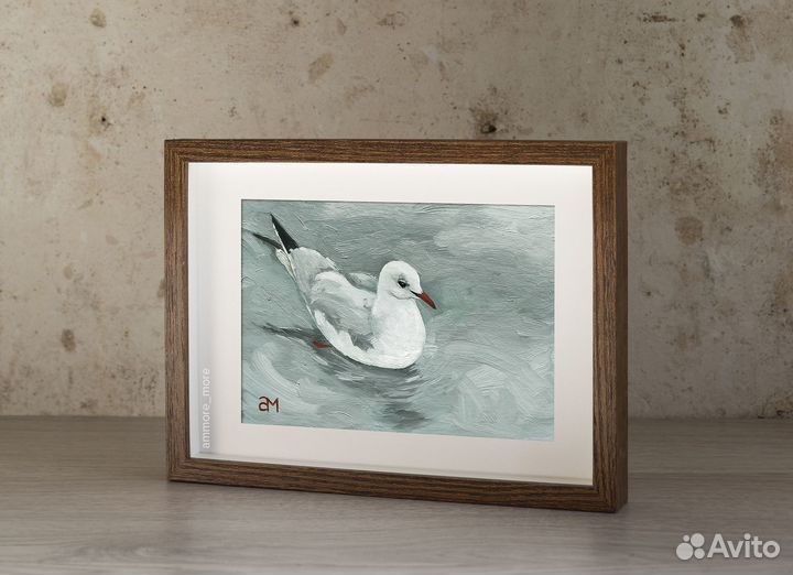 Картина маслом этюд с чайкой