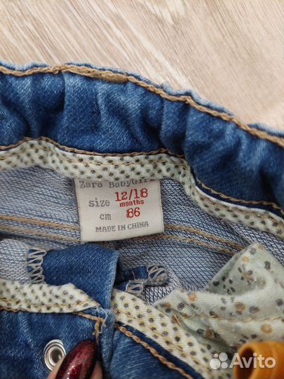Джинсы zara для девочки 86-92