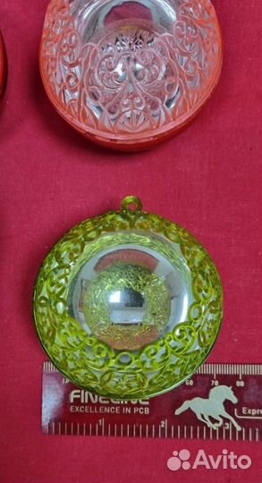 Елочные игрушки СССР. Шары цветные. Ажурные