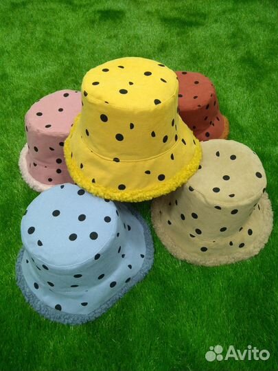 Панама меховая двусторонняя разные модели цвета