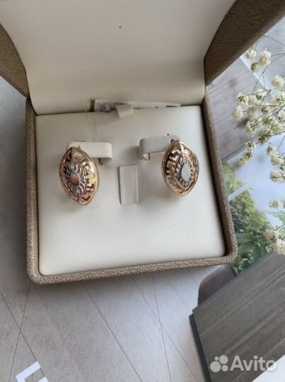 Золотые серьги под versace 585 новые