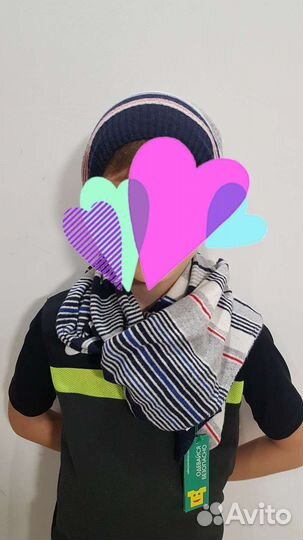 Новый комплект шапка и шарф Benetton