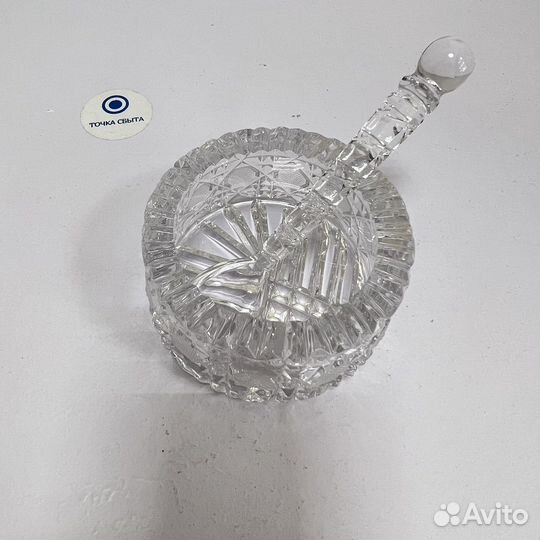 Банка с Ложкой Баночка для меда Хрусталь Чехия