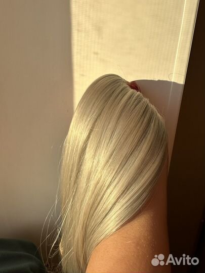 Волосы на заколках блонд новые