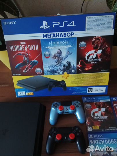 Sony PS4 slim 1tb +6 игр