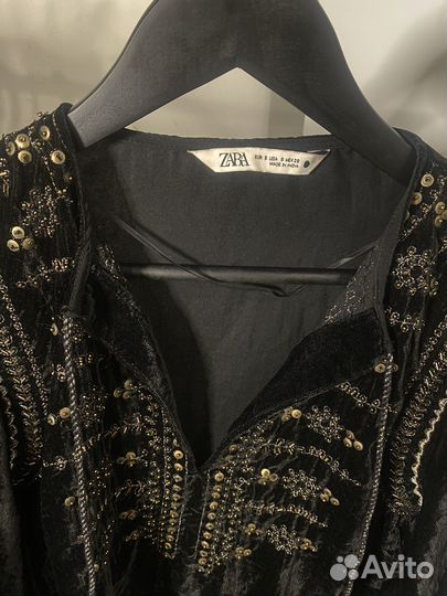 Блузка zara бархатная limited edition