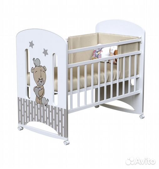 Кроватка love ME (колесо-качалка) лдсп