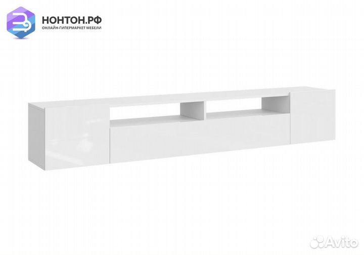 Тумба под тв Соло-16 белый / белый глянец