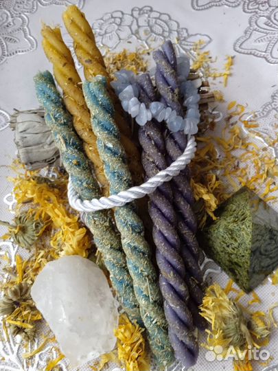 Свечи восковые с травами