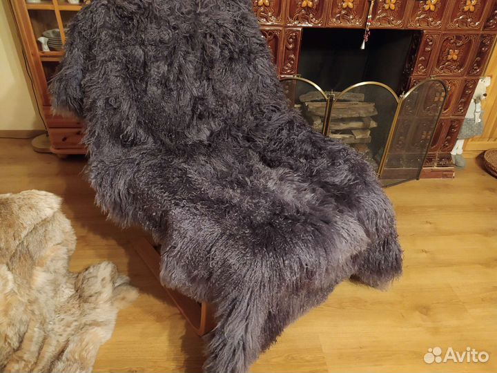 Меховой плед из ламы