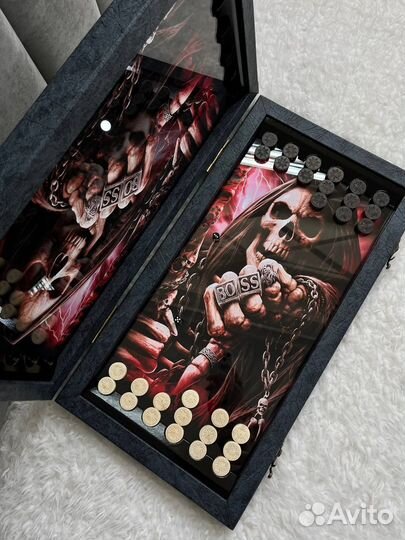 Нарды ручной работы со стеклом 