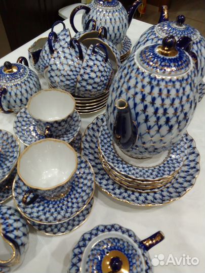 Сервиз кобальтовая сетка лфз кофейный