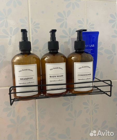 Полка для ванной черная