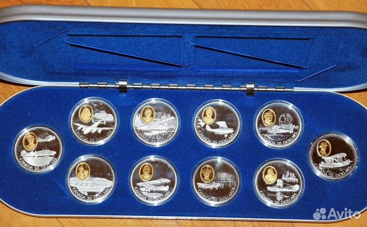 Набор монет Авиация Канады (серебро, позолота)