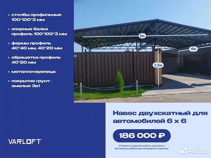 Навес для транспорта из поликарбоната