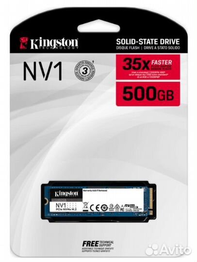 SSD диск kingston M.2 2280 NV1 500 Гб PCI-E 3.0 x4
