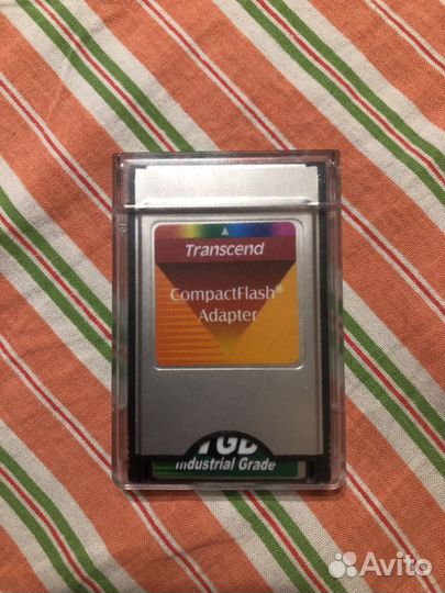 Compactflash 1gb + адаптер cf adapter transcend