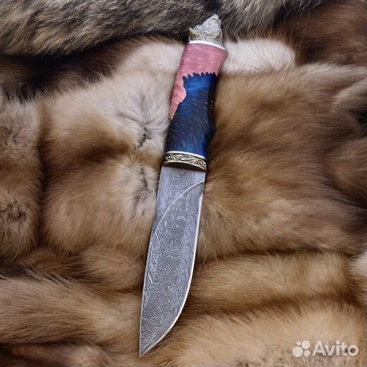 Эксклюзивный нож (торцевой дамаск мельхиор литье)