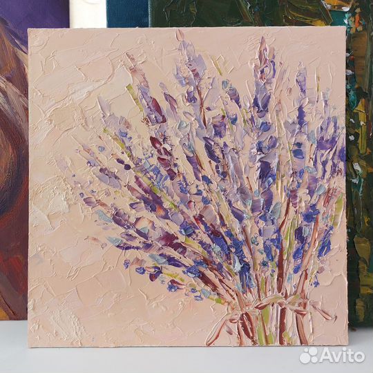 Картина лаванда букет масло в подарок