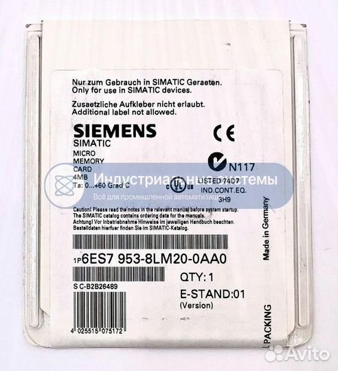 Память Siemens Simatic S7 6ES7 953-8LM20-0AA0