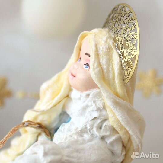 Дедушка Мороз со Снегурочкой. Ватная игрушка