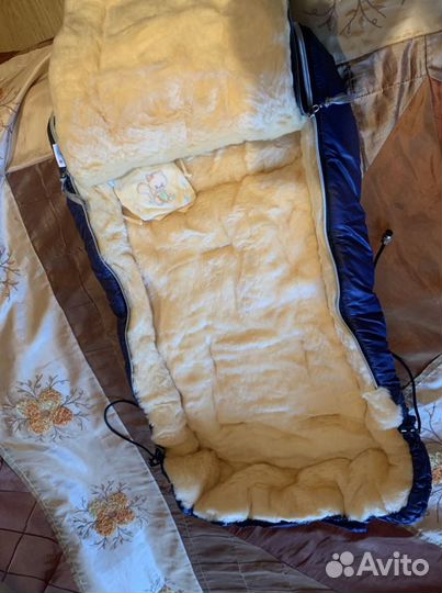 Зимний конверт в коляску на овчине