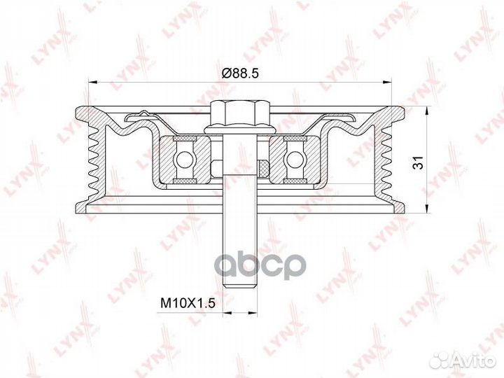 Ролик обводной приводного ремня PB7061 lynxauto