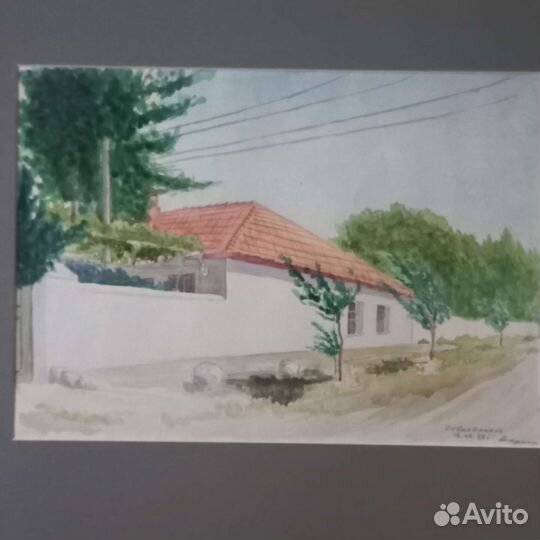 Картина акварель 60-е гг. СССР