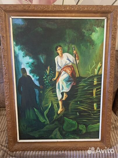 Картина маслом на холсте старинная