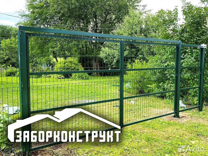 Ворота распашные (профнастил, евроштакетник, сетка