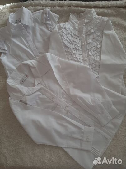 Блузка белая школьная 122 128