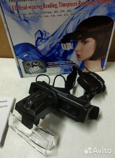 Ювелирные очки, лупа часовщика с подсветкой