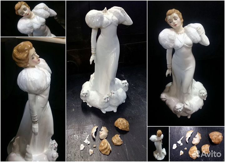 Ремонт, реставрация статуэток, посуды и кукол