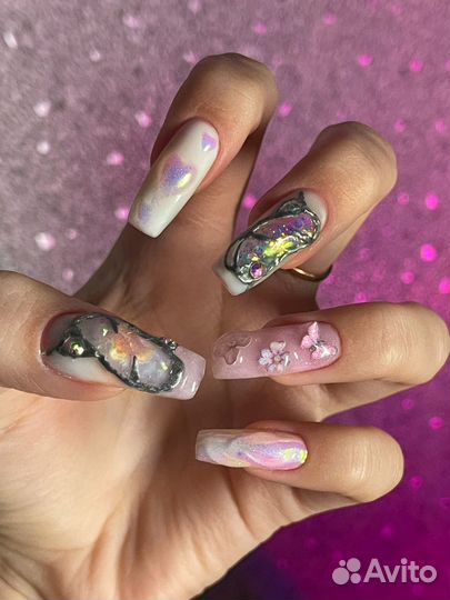 Маникюр, покрытие гель-лак, ногти, наращивание