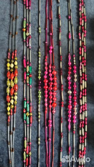 Ёлочные игрушки СССР Бусы стеклярус