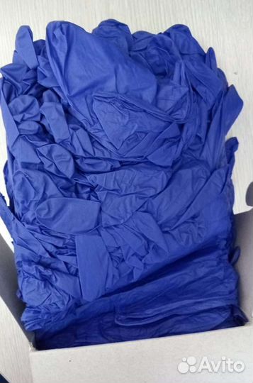 Перчатки нитрил синие