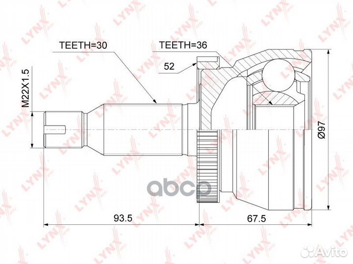 ШРУС наружный перед прав/лев 3,334 CO3917A