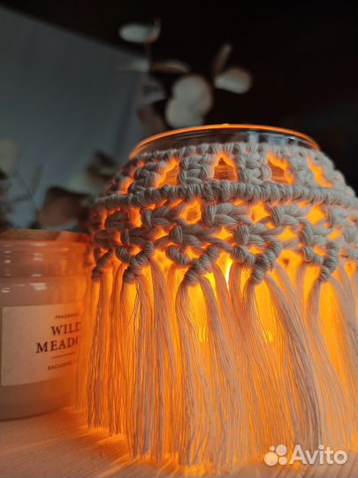 Подсвечник макраме
