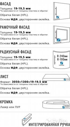 Кухонные фасады акрил-пластик 0233 gls